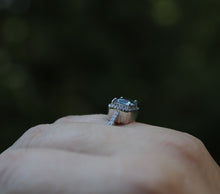 Silver Princess Cut Halo Cremation Ring - Our Best Seller! - Available in Sterling or Yellow Gold