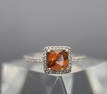 Princess Halo Ring with Hair, Fur, or Fiber Stone - Available in Sterling or Yellow Gold