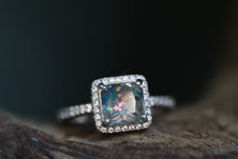 Silver Princess Cut Halo Cremation Ring - Our Best Seller! - Available in Sterling or Yellow Gold