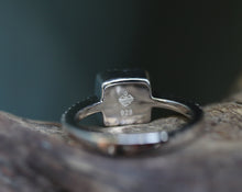 Princess Halo Ring with Hair, Fur, or Fiber Stone - Available in Sterling or Yellow Gold