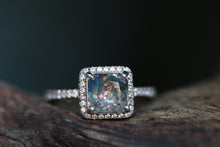 Silver Princess Cut Halo Cremation Ring - Our Best Seller! - Available in Sterling or Yellow Gold