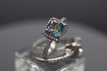 Silver Princess Cut Halo Cremation Ring - Our Best Seller! - Available in Sterling or Yellow Gold