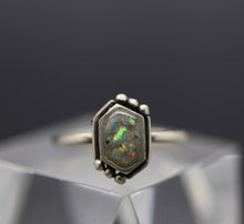 Elongated Hexagon Cremation Ashes Ring in Sterling Silver
