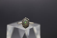 Elongated Hexagon Cremation Ashes Ring in Sterling Silver