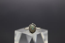 Elongated Hexagon Cremation Ashes Ring in Sterling Silver
