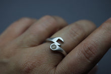 Sterling Wrech Ring with Cremation Ash Stone