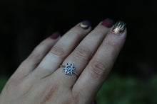 Sterling Silver Dotted Flower Ring with Cremation Ashes