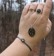 24k Gold Flake Silver Cremation Ash Ring - Ashley Lozano Jewelry