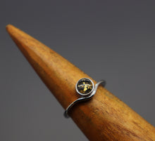 24k Gold Flake Silver Cremation Ash Ring - Ashley Lozano Jewelry