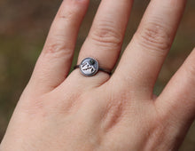 Sterling Silver Mountain Ring with Cremation Ashes