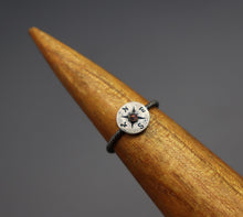 Silver Compass Ring with Cremation Ashes