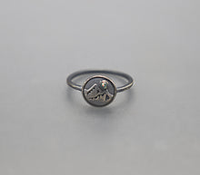 Sterling Silver Mountain Ring with Cremation Ashes
