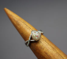 Pear Shaped Cremation Ring with Opal Inlay