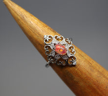 Elegant Silver Cremation Ash Ring with Crushed Opal