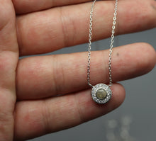 Dainty Round Cremation Necklace with Cubic Zirconia