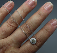 Dainty Round Cremation Necklace with Cubic Zirconia
