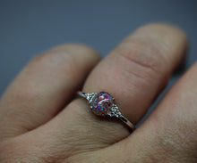 Dainty Silver Cremation Ashes Ring with Cubic Zirconia