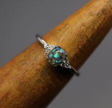 Dainty Silver Cremation Ashes Ring with Cubic Zirconia