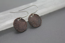 Copper Personalized Fingerprint Earrings - Ashley Lozano Jewelry