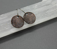 Copper Personalized Fingerprint Earrings - Ashley Lozano Jewelry