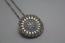 Silver Sunflower Necklace Infused with Cremation Ashes - Ashley Lozano Jewelry