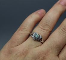 Opal Heart Cremation Ring with Split Shank