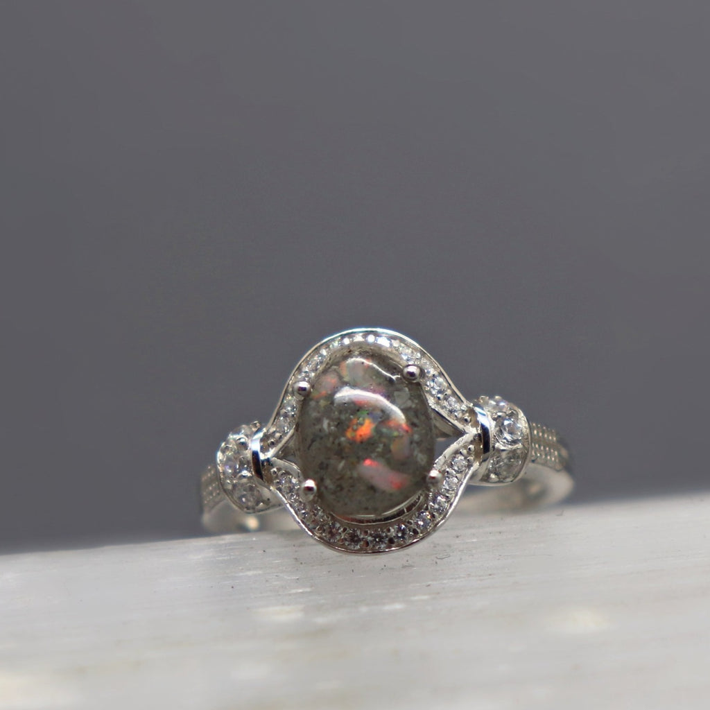 Heart Shaped Opal Cremation Ring with Split Shank - Ashley Lozano – Ashley  Lozano Jewelry