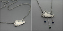 Silver Memorial Rain Cloud Necklace with Infused Cremations - Ashley Lozano Jewelry