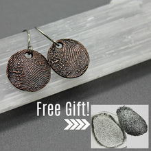 Copper Personalized Fingerprint Earrings - Ashley Lozano Jewelry
