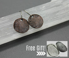 Copper Personalized Fingerprint Earrings - Ashley Lozano Jewelry