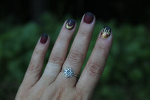 Sterling Silver Dotted Flower Ring with Cremation Ashes