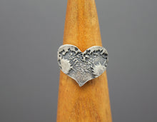 Silver Paw Print Heart Ring - Ashley Lozano Jewelry