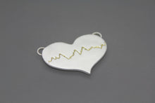 Silver And Gold Heartbeat Pulsebar Necklace With Your Baby's EKG - Ashley Lozano Jewelry