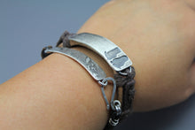 Custom Baby Footprint And Coordinate Bracelet In Silver And Leather - Ashley Lozano Jewelry