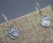 Custom Handprint Earrings In Silver Made From Your Child's Actual Hand Prints - Ashley Lozano Jewelry