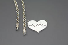 Silver And Gold Heartbeat Pulsebar Necklace With Your Baby's EKG - Ashley Lozano Jewelry