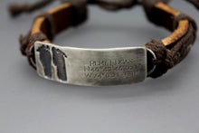 Custom Baby Footprint And Coordinate Bracelet In Silver And Leather - Ashley Lozano Jewelry