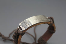 Custom Baby Footprint And Coordinate Bracelet In Silver And Leather - Ashley Lozano Jewelry
