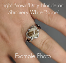 Silver Trillion Shaped Hair or Fur Ring