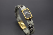 Unisex Leather Cremation Bracelet (Gold Toned)