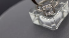 Silver Princess Cut Halo Cremation Ring - Our Best Seller!