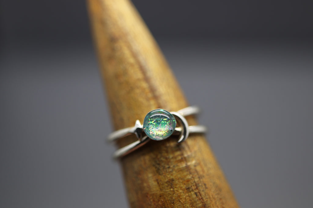 Ash Rings Band Celestial Split Band Memorial Ashes Ring – Ashley Lozano Jewelry