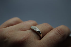 Thin Signet Fingerprint Ring in Sterling Silver