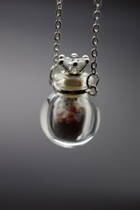 "Globe" - Personalized Fill-At-Home Glass Necklace (For Ashes, Dried Flowers, Sand, etc)