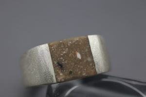 Matte Finish Cremation Ashes Signet-Style Ring for Men