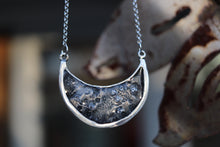 Zodiac Moon Textured Cremation Ashes Necklace with Preciosa Crystals