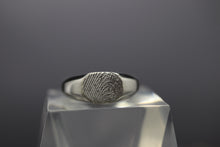 Custom Engraved Chamfered Sterling Silver Signet Ring