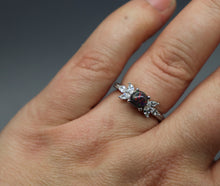 Floral Silver Cremation Ash Ring with Cubic Zirconias