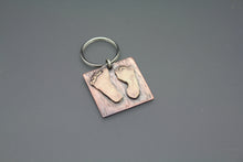 Handmade Baby Footprint Keychain For New Dad - Ashley Lozano Jewelry