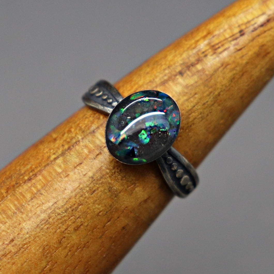 Silver Asymmetrical Dotted Cremation Ashes Ring